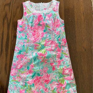 Girls Size 10 Lilly Pulitzer Shift Dress in Print Light & Hot Pink floral